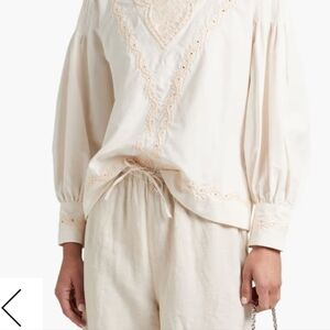 NWT Joie embroided blouse, cream color, long sleeves